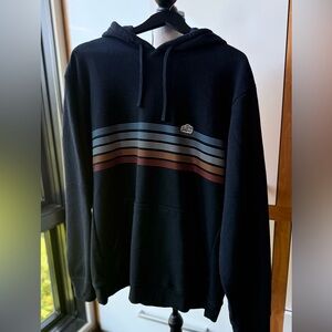 Patagonia Black Pullover Hoodie with Stripes